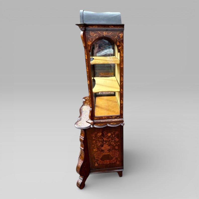Edwards & Roberts Dutch Marquetry Display Cabinet On Chest - Image 6
